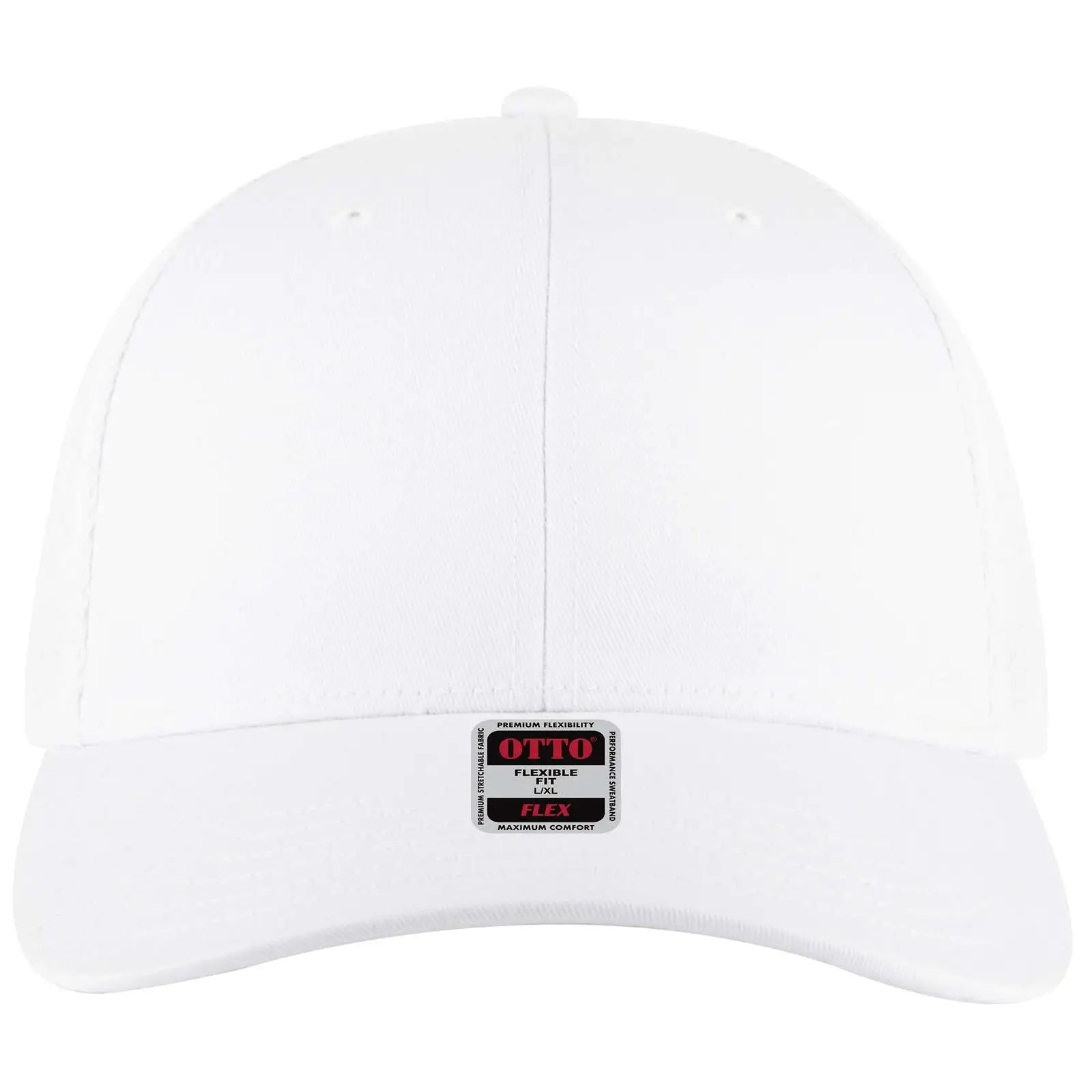 OTTO 135-2 ’OTTO Flex’ Fitted 6 Panel Low Profile Mesh Back Trucker Cap - White