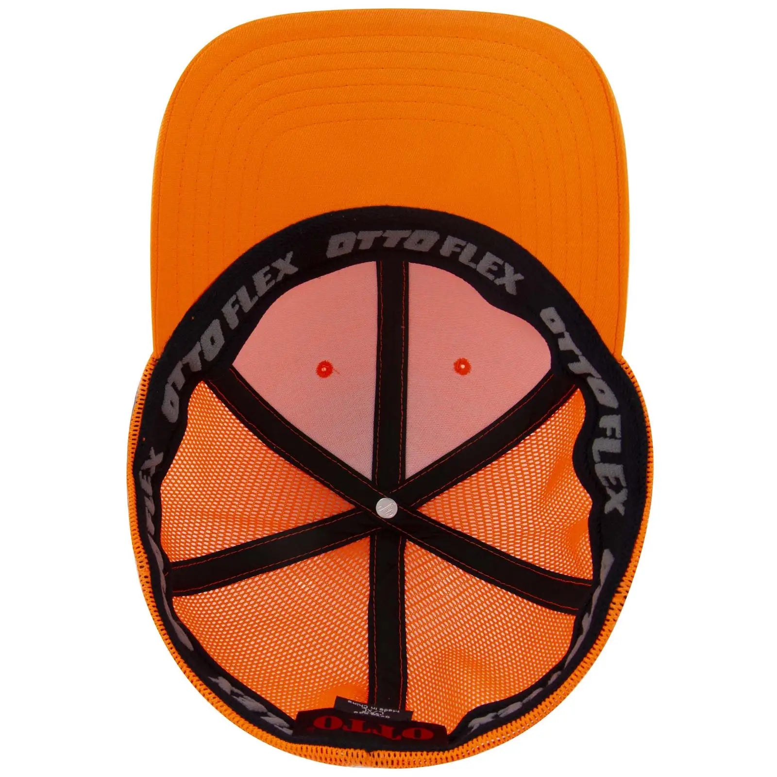OTTO 135-2 ’OTTO Flex’ Fitted 6 Panel Low Profile Mesh Back Trucker Cap - N. Orange