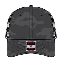 OTTO 135-2 ’OTTO Flex’ Fitted 6 Panel Low Profile Mesh Back Trucker Cap - Ch. Gry/Blk/Blk - Ch. Gry/Blk/Blk / 7 3/8’’