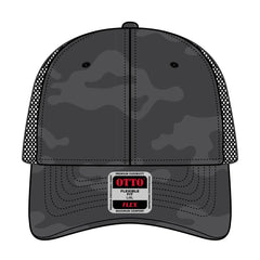 OTTO 135-2 ’OTTO Flex’ Fitted 6 Panel Low Profile Mesh Back Trucker Cap - Ch. Gry/Blk/Blk - Ch. Gry/Blk/Blk / 7 3/8’’