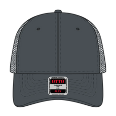 OTTO 135-2 ’OTTO Flex’ Fitted 6 Panel Low Profile Mesh Back Trucker Cap - Char. Gray - Char. Gray / 7 3/8’’ - 7 5/8’’