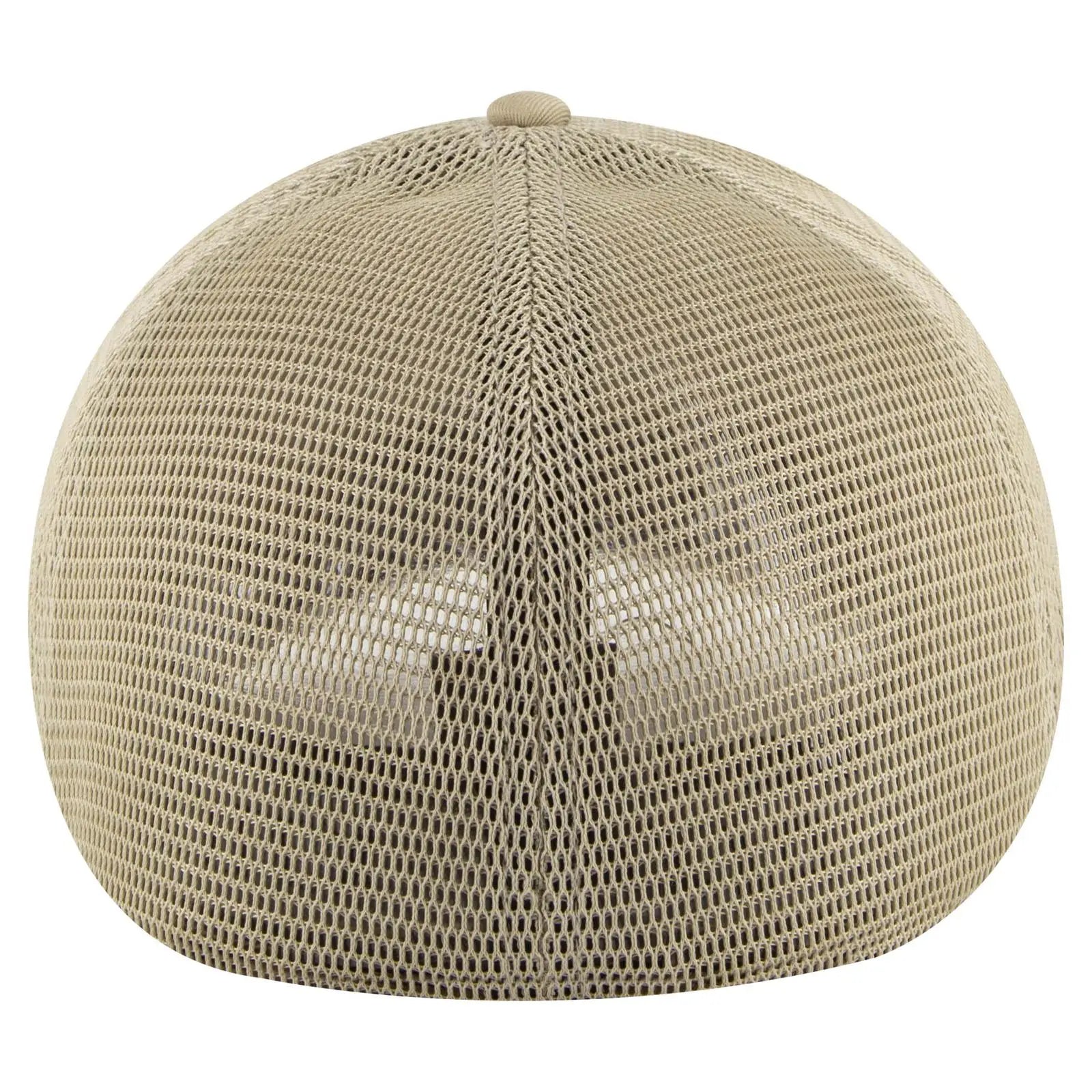 OTTO 135-2 ’OTTO Flex’ Fitted 6 Panel Low Profile Mesh Back Trucker Cap - Khaki