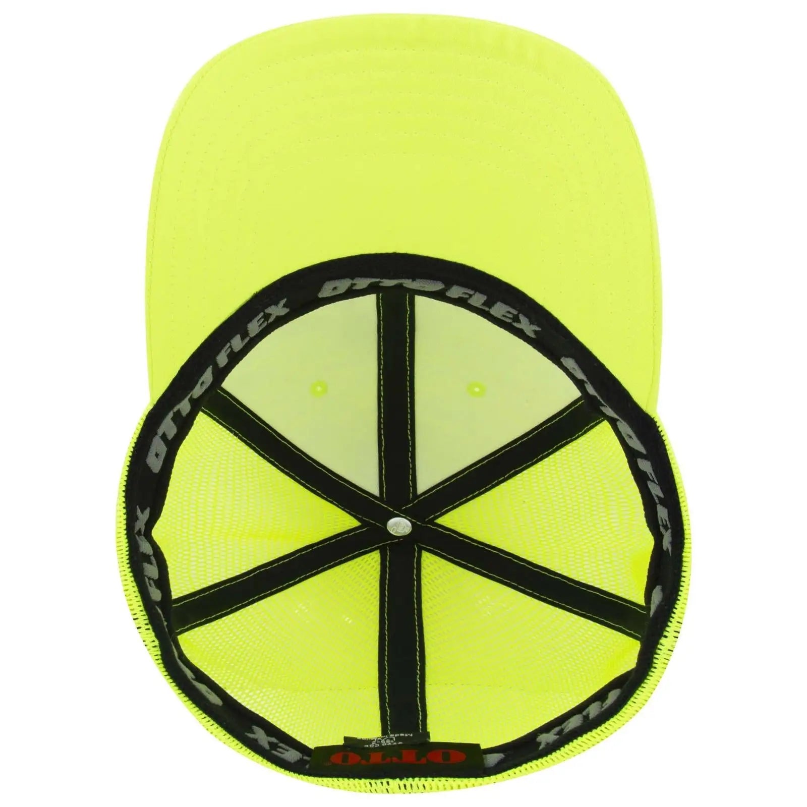 OTTO 135-2 ’OTTO Flex’ Fitted 6 Panel Low Profile Mesh Back Trucker Cap - N. Yellow