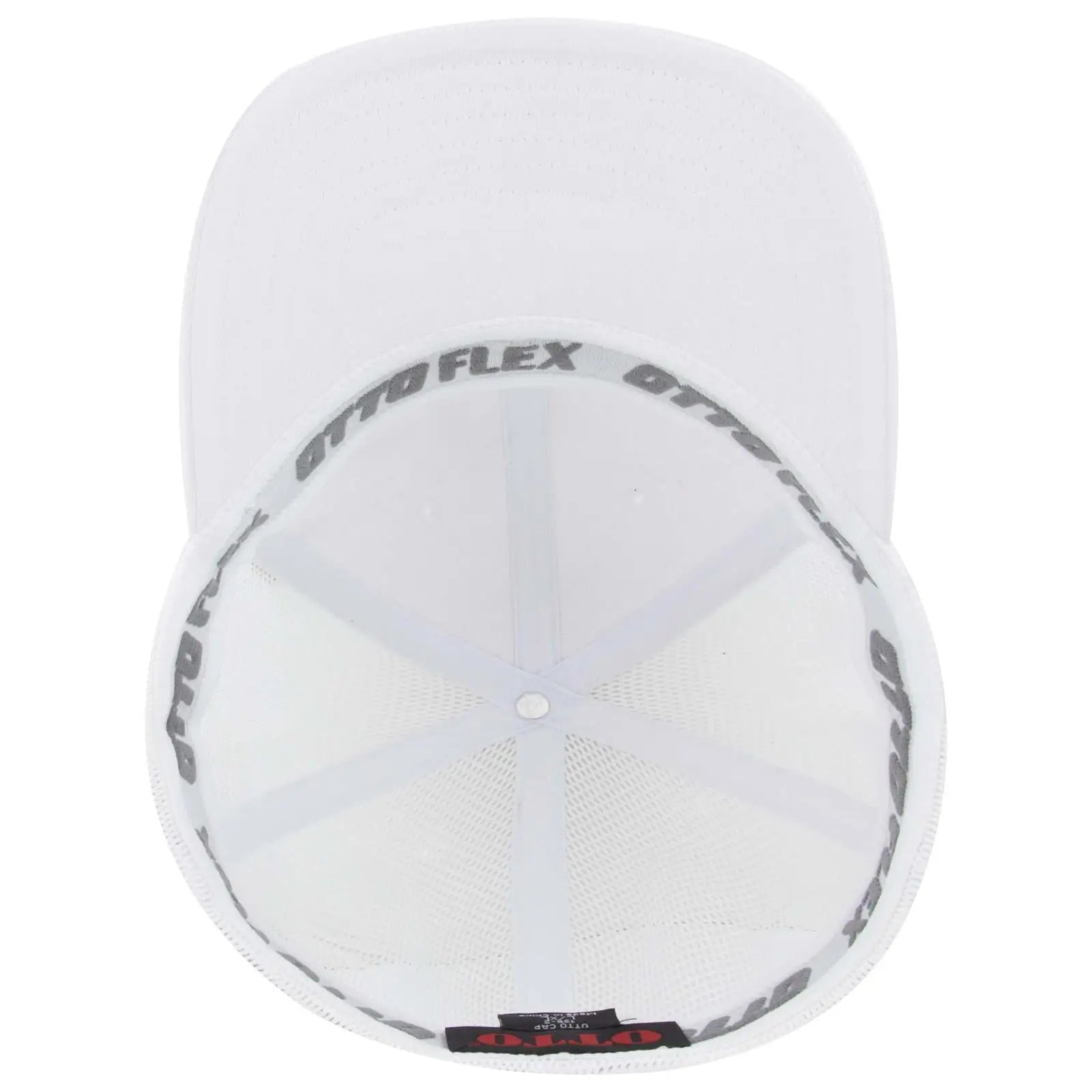 OTTO 135-2 ’OTTO Flex’ Fitted 6 Panel Low Profile Mesh Back Trucker Cap - White