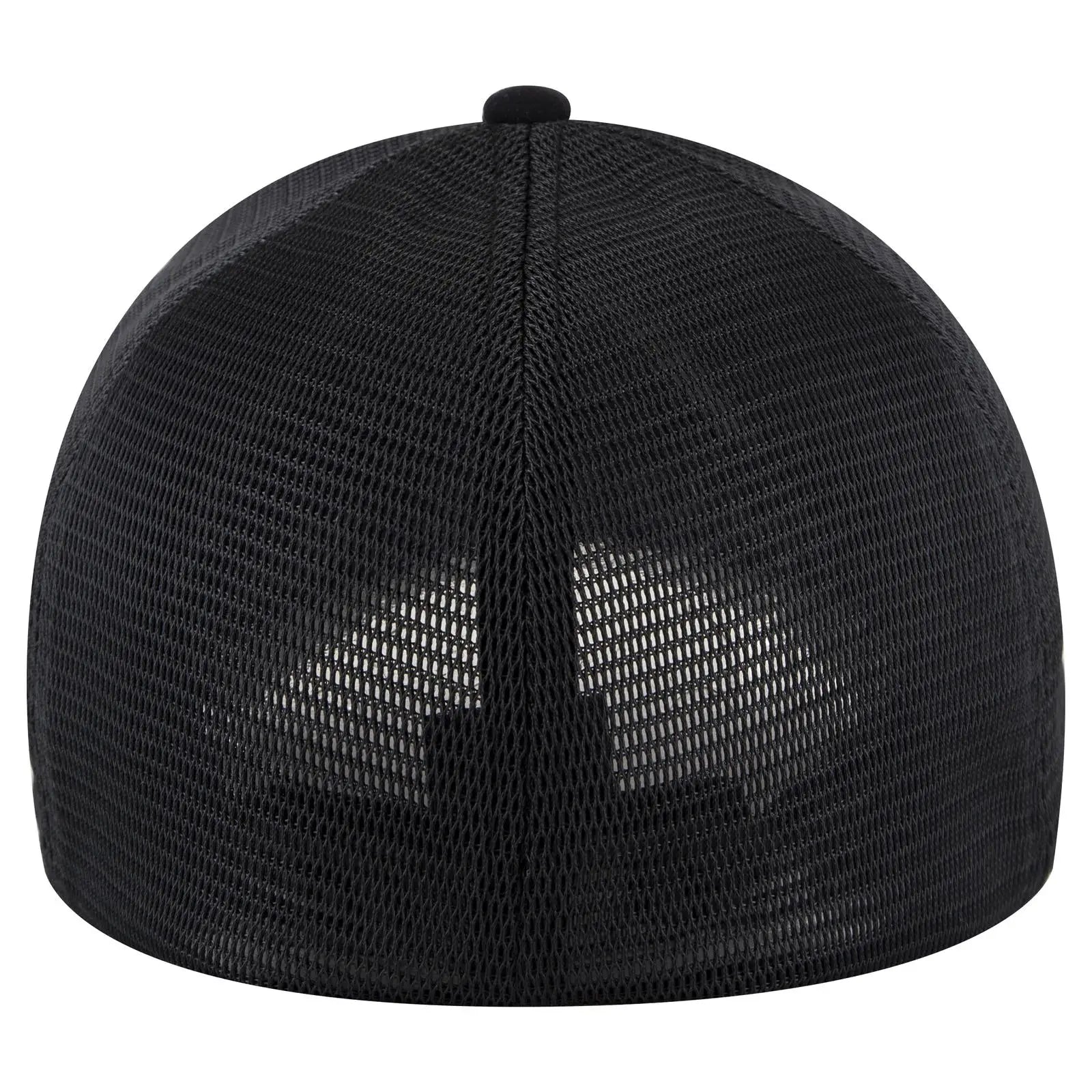 OTTO 135-2 ’OTTO Flex’ Fitted 6 Panel Low Profile Mesh Back Trucker Cap - Blk/Ch.Gry/Blk