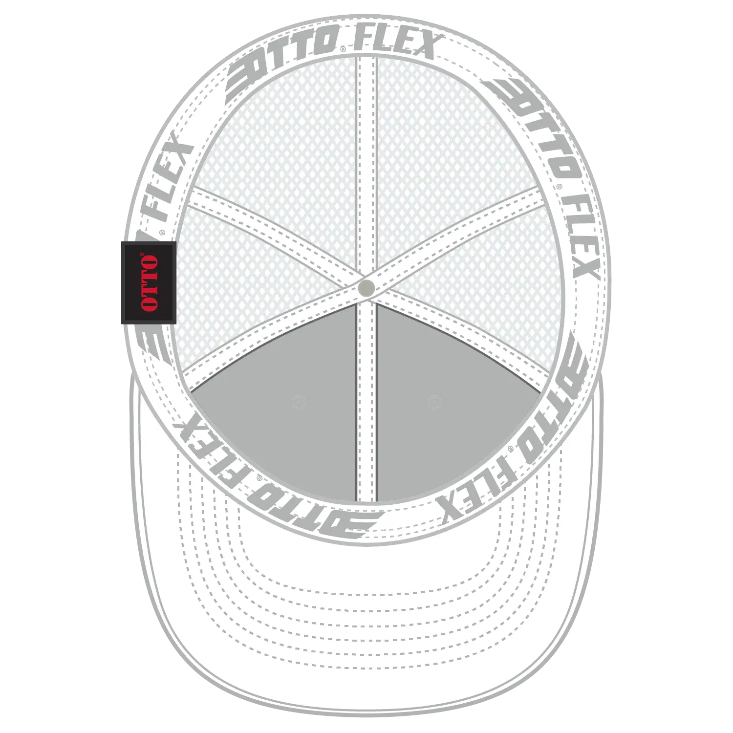 OTTO 135-2 ’OTTO Flex’ Fitted 6 Panel Low Profile Mesh Back Trucker Cap - White