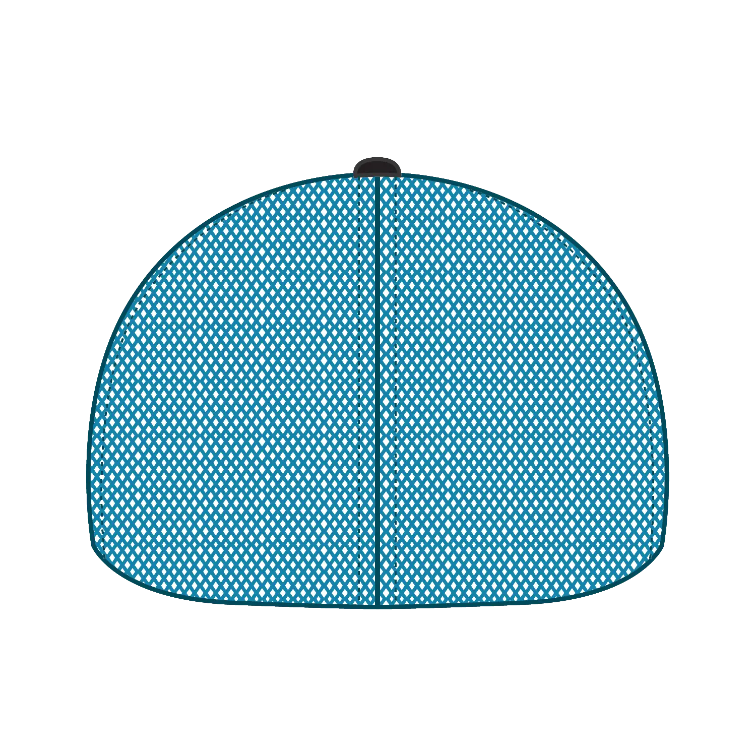 OTTO 135-2 ’OTTO Flex’ Fitted 6 Panel Low Profile Mesh Back Trucker Cap - Blk/Blk/N.Blue