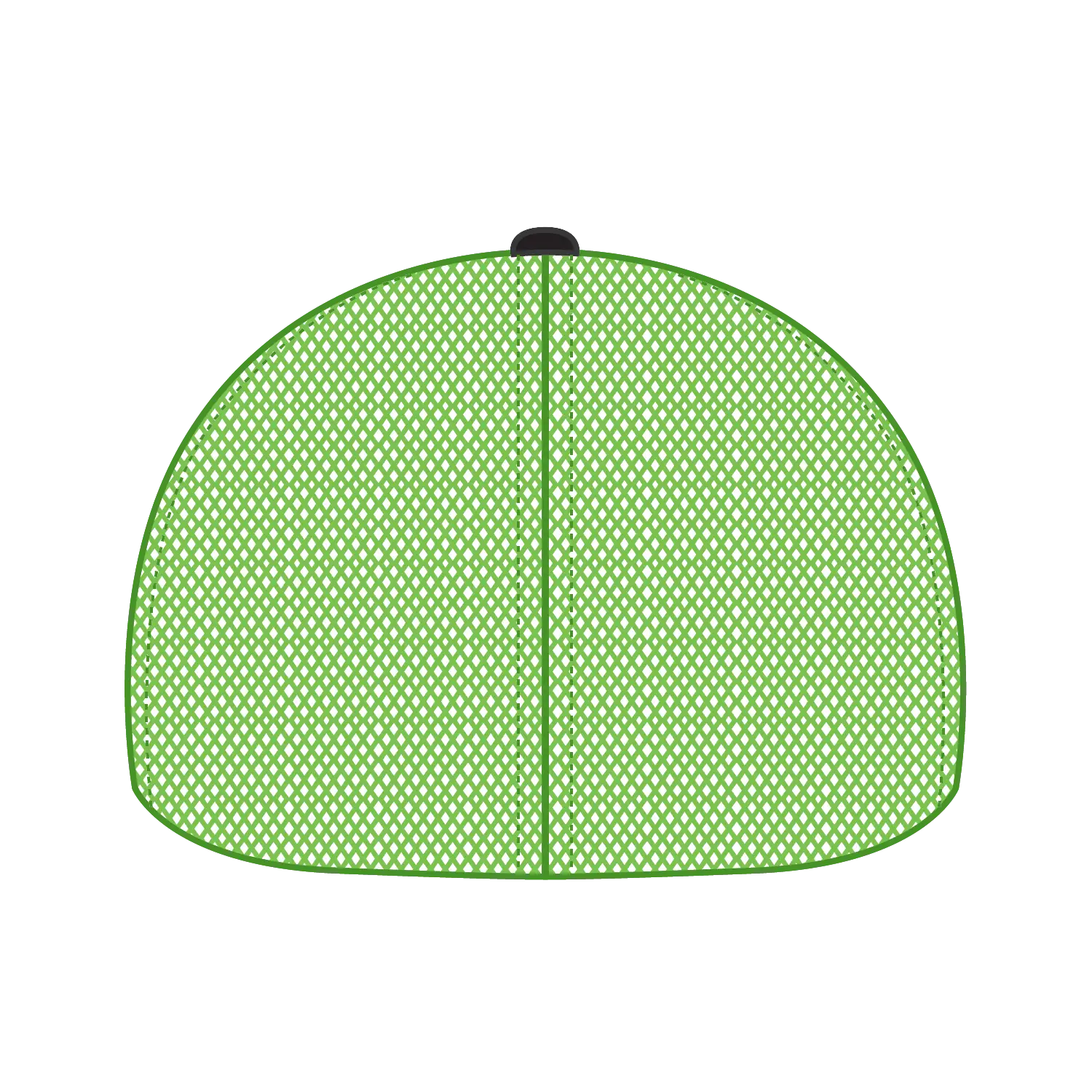 OTTO 135-2 ’OTTO Flex’ Fitted 6 Panel Low Profile Mesh Back Trucker Cap - Blk/Blk/N.Grn