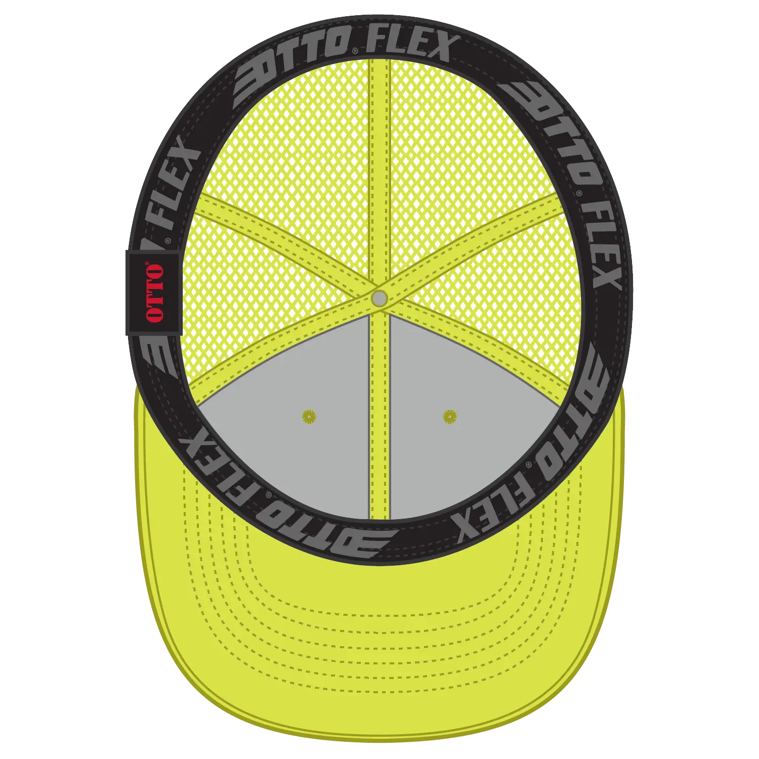 OTTO 135-2 ’OTTO Flex’ Fitted 6 Panel Low Profile Mesh Back Trucker Cap - N. Yellow