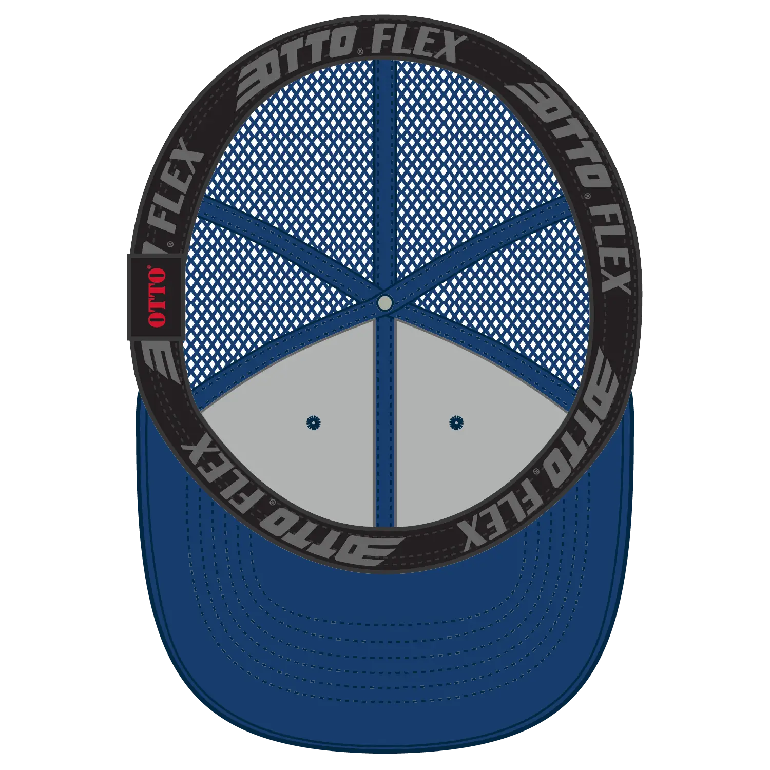 OTTO 135-2 ’OTTO Flex’ Fitted 6 Panel Low Profile Mesh Back Trucker Cap - Royal