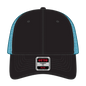 OTTO 135-2 ’OTTO Flex’ Fitted 6 Panel Low Profile Mesh Back Trucker Cap - Blk/Blk/N.Blue - Blk/Blk/N.Blue / 7 3/8’’ - 7
