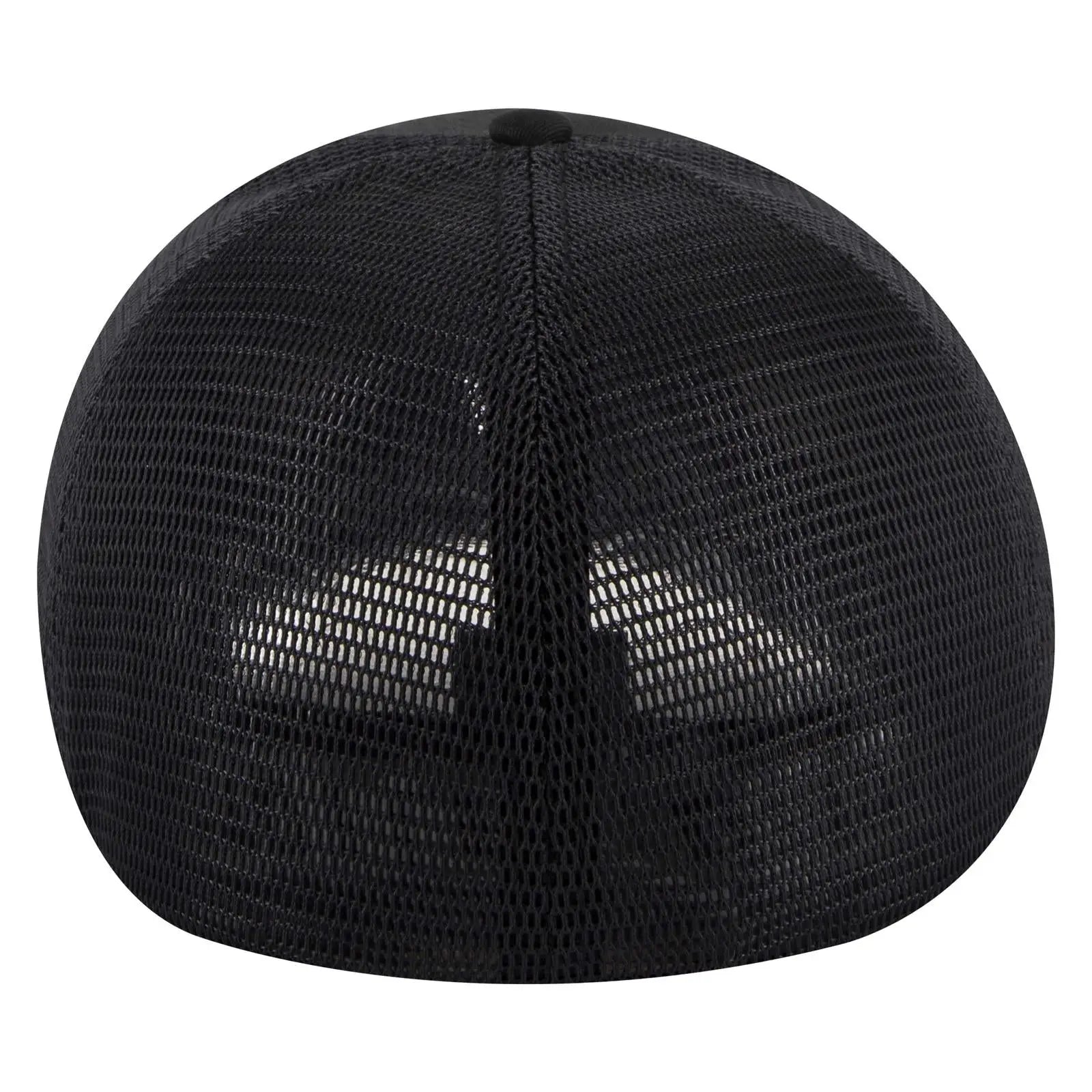 OTTO 135-2 ’OTTO Flex’ Fitted 6 Panel Low Profile Mesh Back Trucker Cap - Black