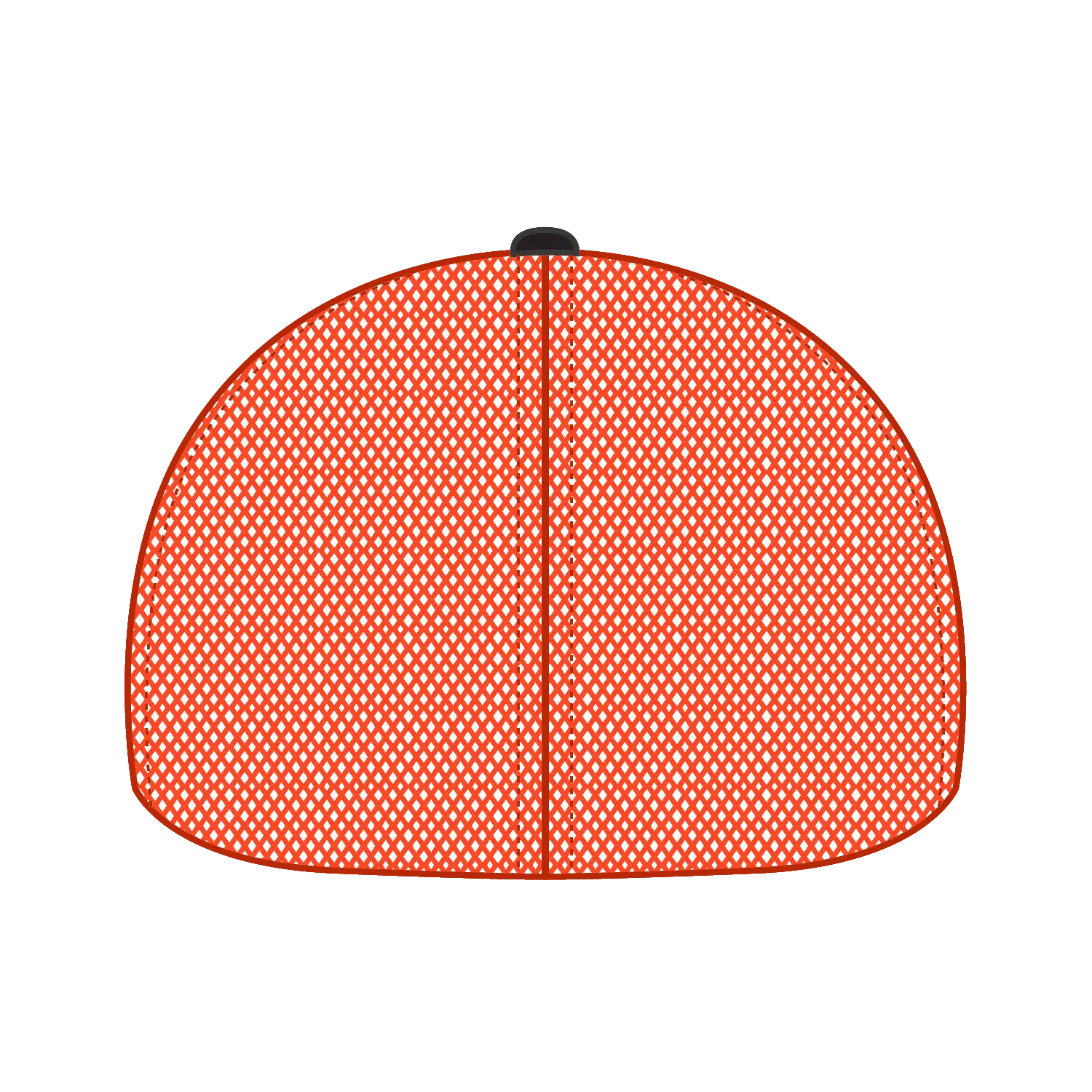 OTTO 135-2 ’OTTO Flex’ Fitted 6 Panel Low Profile Mesh Back Trucker Cap - Blk/Blk/Org