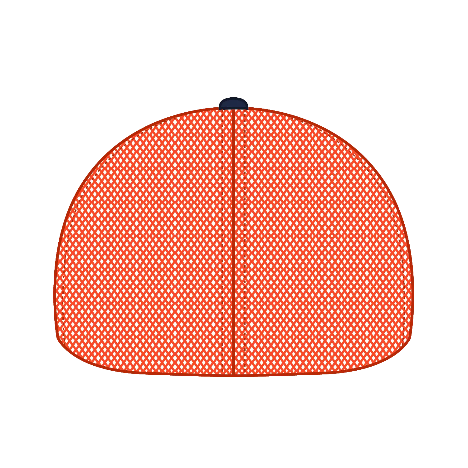 OTTO 135-2 ’OTTO Flex’ Fitted 6 Panel Low Profile Mesh Back Trucker Cap - Nvy/Nvy/Org