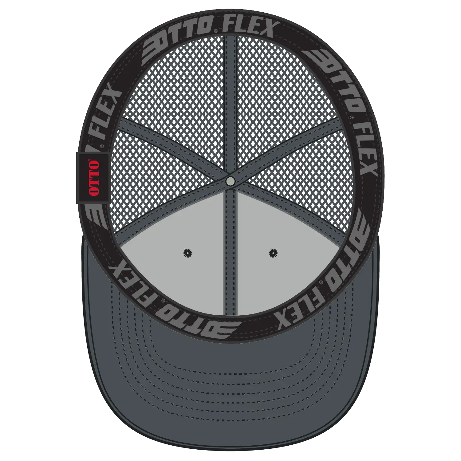 OTTO 135-2 ’OTTO Flex’ Fitted 6 Panel Low Profile Mesh Back Trucker Cap - Char. Gray
