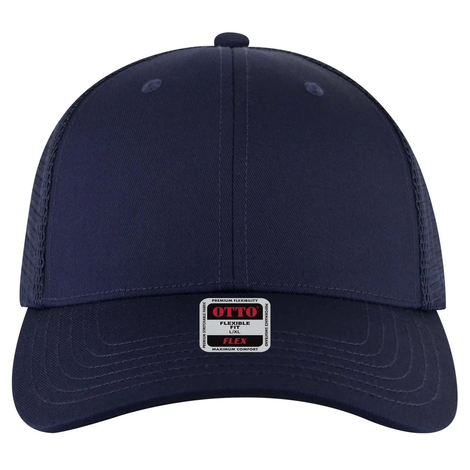 OTTO 135-2 ’OTTO Flex’ Fitted 6 Panel Low Profile Mesh Back Trucker Cap - Navy