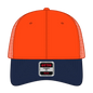 OTTO 135-2 ’OTTO Flex’ Fitted 6 Panel Low Profile Mesh Back Trucker Cap - Nvy/Org/Org - Nvy/Org/Org / 7 3/8’’ - 7 5/8’’