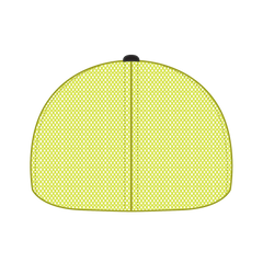 OTTO 135-2 ’OTTO Flex’ Fitted 6 Panel Low Profile Mesh Back Trucker Cap - Blk/Blk/N.Ylw