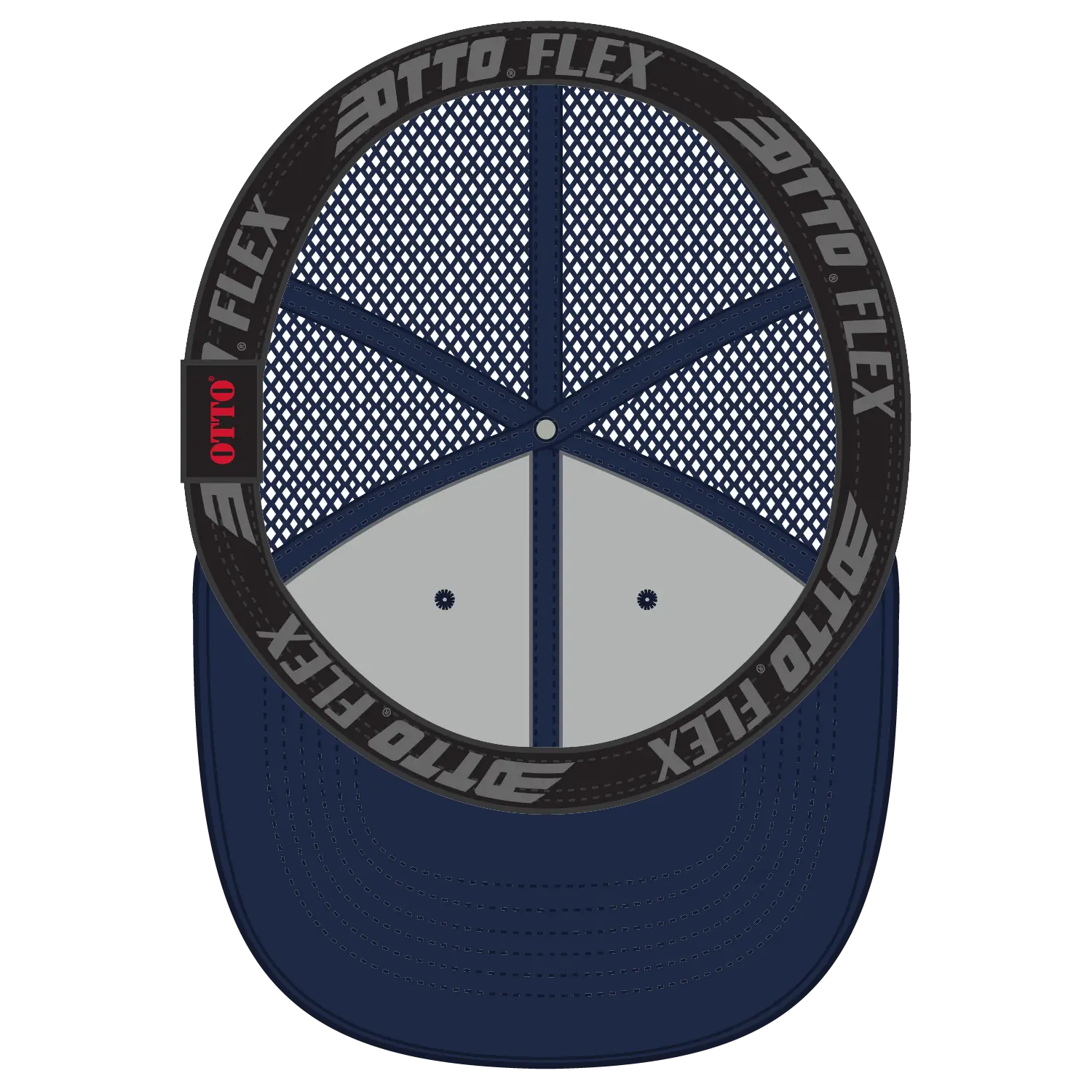 OTTO 135-2 ’OTTO Flex’ Fitted 6 Panel Low Profile Mesh Back Trucker Cap - Navy