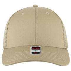 OTTO 135-2 ’OTTO Flex’ Fitted 6 Panel Low Profile Mesh Back Trucker Cap - Khaki
