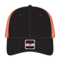 OTTO 135-2 ’OTTO Flex’ Fitted 6 Panel Low Profile Mesh Back Trucker Cap - Blk/Blk/N Org - Blk/Blk/N Org / 7 3/8’’ - 7