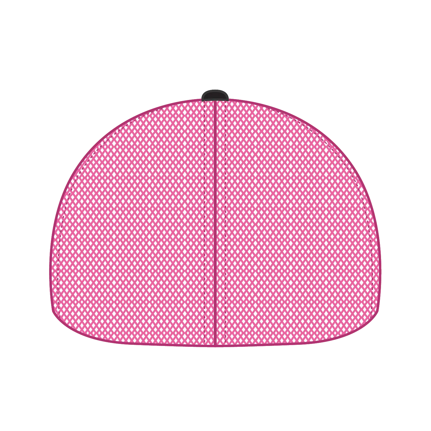 OTTO 135-2 ’OTTO Flex’ Fitted 6 Panel Low Profile Mesh Back Trucker Cap - Blk/Blk/N.Pnk