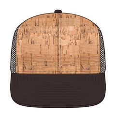 OTTO 141-1070 ’OTTO Snap’ 6 Panel Pro Style Mesh Back Trucker Snapback Cap - D.Brn/Cork/D.Brn - D.Brn/Cork/D.Brn / 6