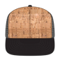 OTTO 141-1070 ’OTTO Snap’ 6 Panel Pro Style Mesh Back Trucker Snapback Cap - Blk/Cork/Blk - Blk/Cork/Blk / 6 1/2’’ - 7