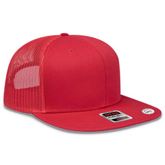 OTTO 141-1070 ’OTTO Snap’ 6 Panel Pro Style Mesh Back Trucker Snapback Cap - Red - Red / 6 1/2’’ - 7 5/8’’