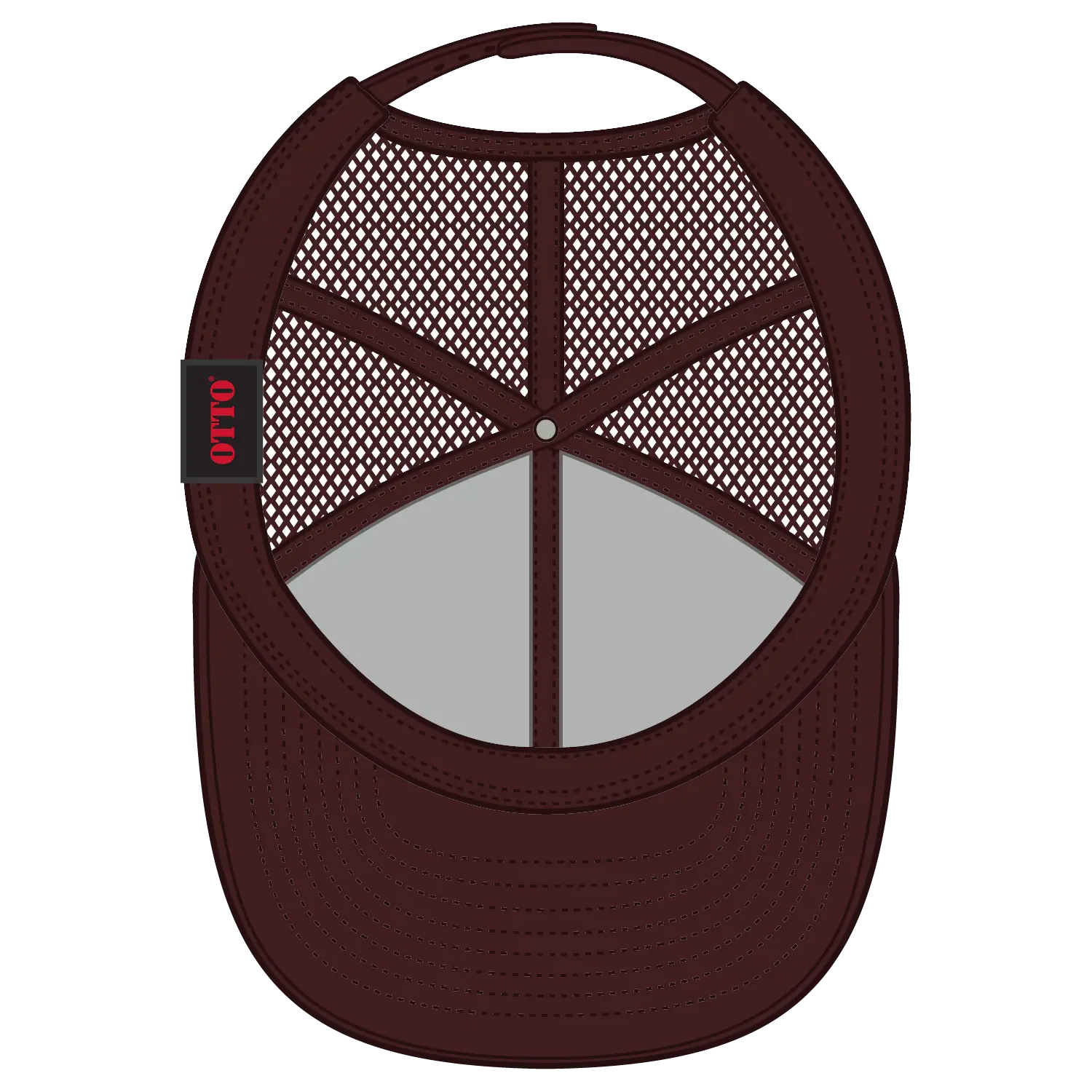 OTTO 141-1070 ’OTTO Snap’ 6 Panel Pro Style Mesh Back Trucker Snapback Cap - Brn/Crk/Brn - Brn/Crk/Brn / 6 1/2’’ - 7