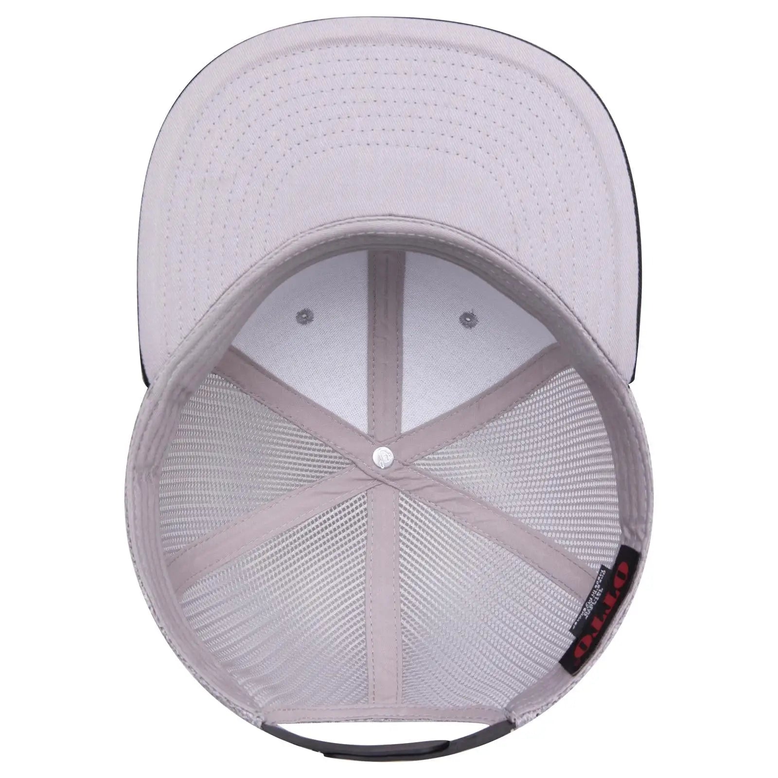 OTTO 141-1070 ’OTTO Snap’ 6 Panel Pro Style Mesh Back Trucker Snapback Cap - Blk/Gry/Gry - Blk/Gry/Gry / 6 1/2’’ - 7