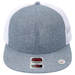 OTTO 141-1070 ’OTTO Snap’ 6 Panel Pro Style Mesh Back Trucker Snapback Cap - Nvy/Wht - Nvy/Wht / 6 1/2’’ - 7 5/8’’