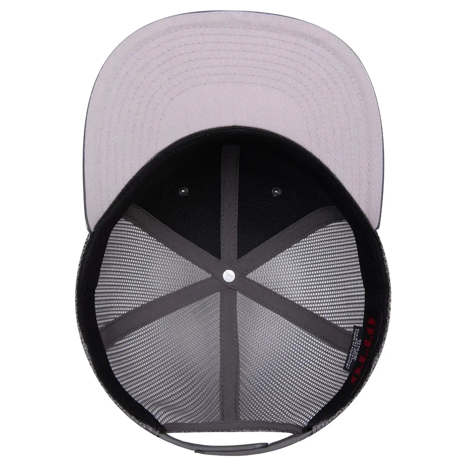 OTTO 141-1070 ’OTTO Snap’ 6 Panel Pro Style Mesh Back Trucker Snapback Cap - Ch Gry - Ch Gry / 6 1/2’’ - 7 5/8’’