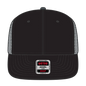 OTTO 141-1070 ’OTTO Snap’ 6 Panel Pro Style Mesh Back Trucker Snapback Cap - Blk/Blk/Ch.Gry - Blk/Blk/Ch.Gry / 6 1/2’’