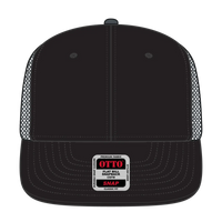 OTTO 141-1070 ’OTTO Snap’ 6 Panel Pro Style Mesh Back Trucker Snapback Cap - Blk/Blk/Ch.Gry - Blk/Blk/Ch.Gry / 6 1/2’’