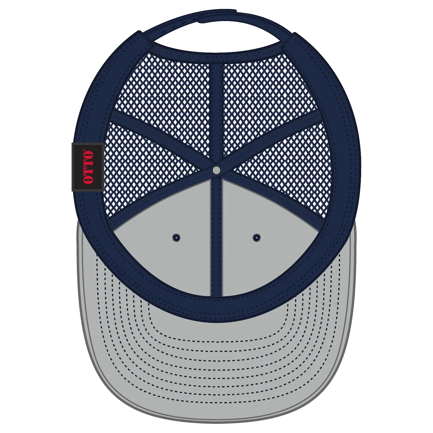 OTTO 141-1070 ’OTTO Snap’ 6 Panel Pro Style Mesh Back Trucker Snapback Cap - Navy - Navy / 6 1/2’’ - 7 5/8’’