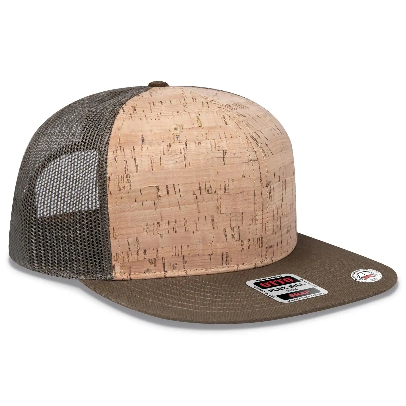 OTTO 141-1070 ’OTTO Snap’ 6 Panel Pro Style Mesh Back Trucker Snapback Cap - Ml Grn/Crk/Ml Grn - Ml Grn/Crk/Ml Grn / 6