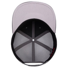 OTTO 141-1070 ’OTTO Snap’ 6 Panel Pro Style Mesh Back Trucker Snapback Cap - Blk/Ch Gry/Ch Gry - Blk/Ch Gry/Ch Gry / 6