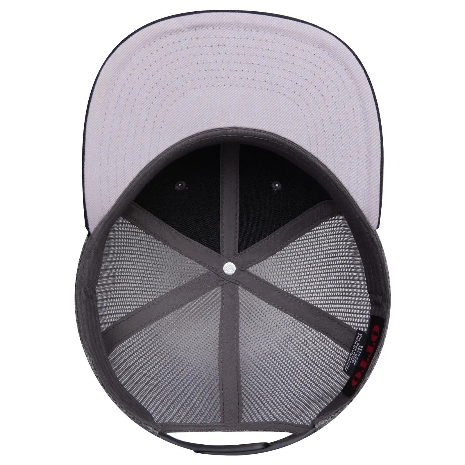 OTTO 141-1070 ’OTTO Snap’ 6 Panel Pro Style Mesh Back Trucker Snapback Cap - Blk/Ch.Gry/Ch.Gry - Blk/Ch.Gry/Ch.Gry / 6