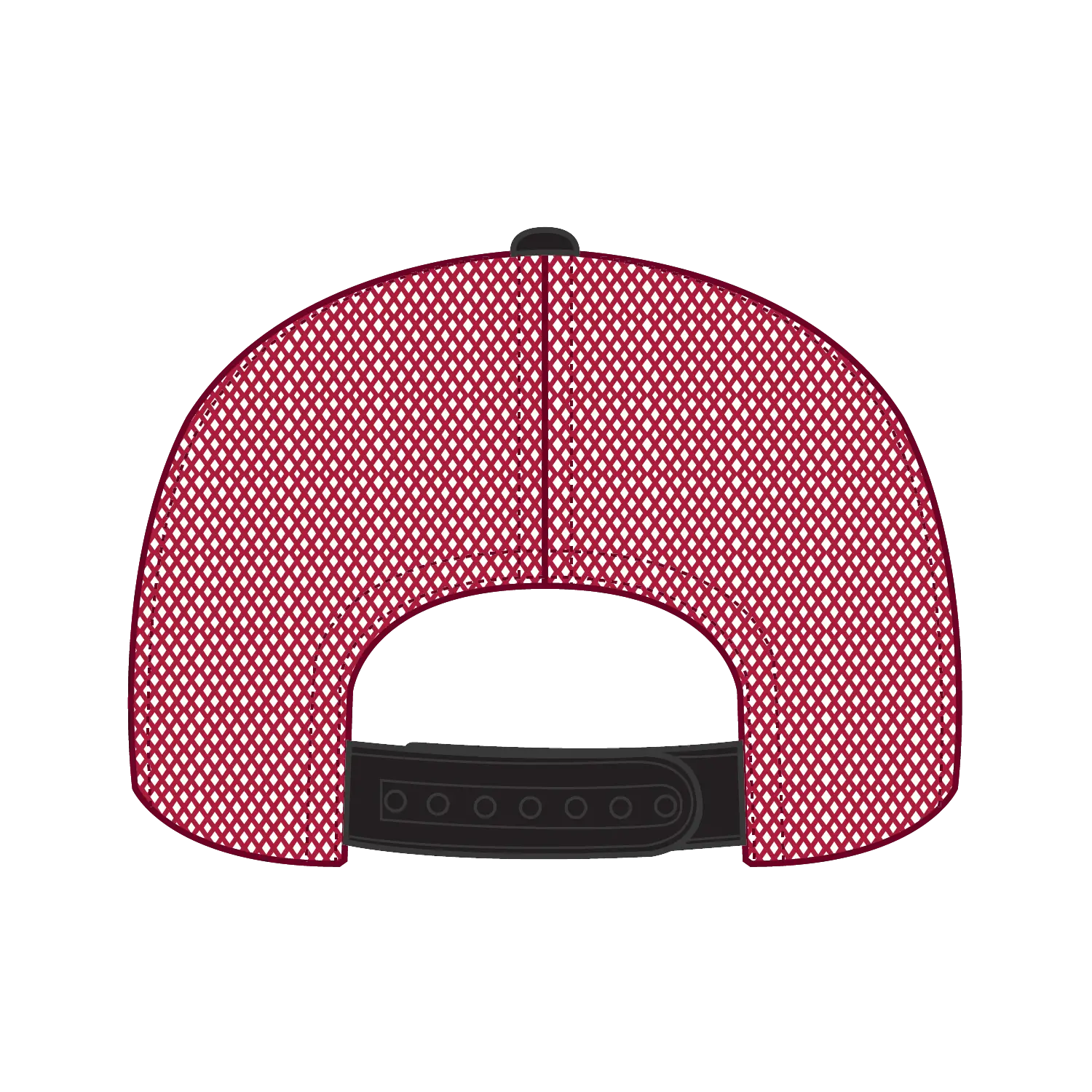 OTTO 141-1070 ’OTTO Snap’ 6 Panel Pro Style Mesh Back Trucker Snapback Cap - Blk/Blk/Red - Blk/Blk/Red / 6 1/2’’ - 7