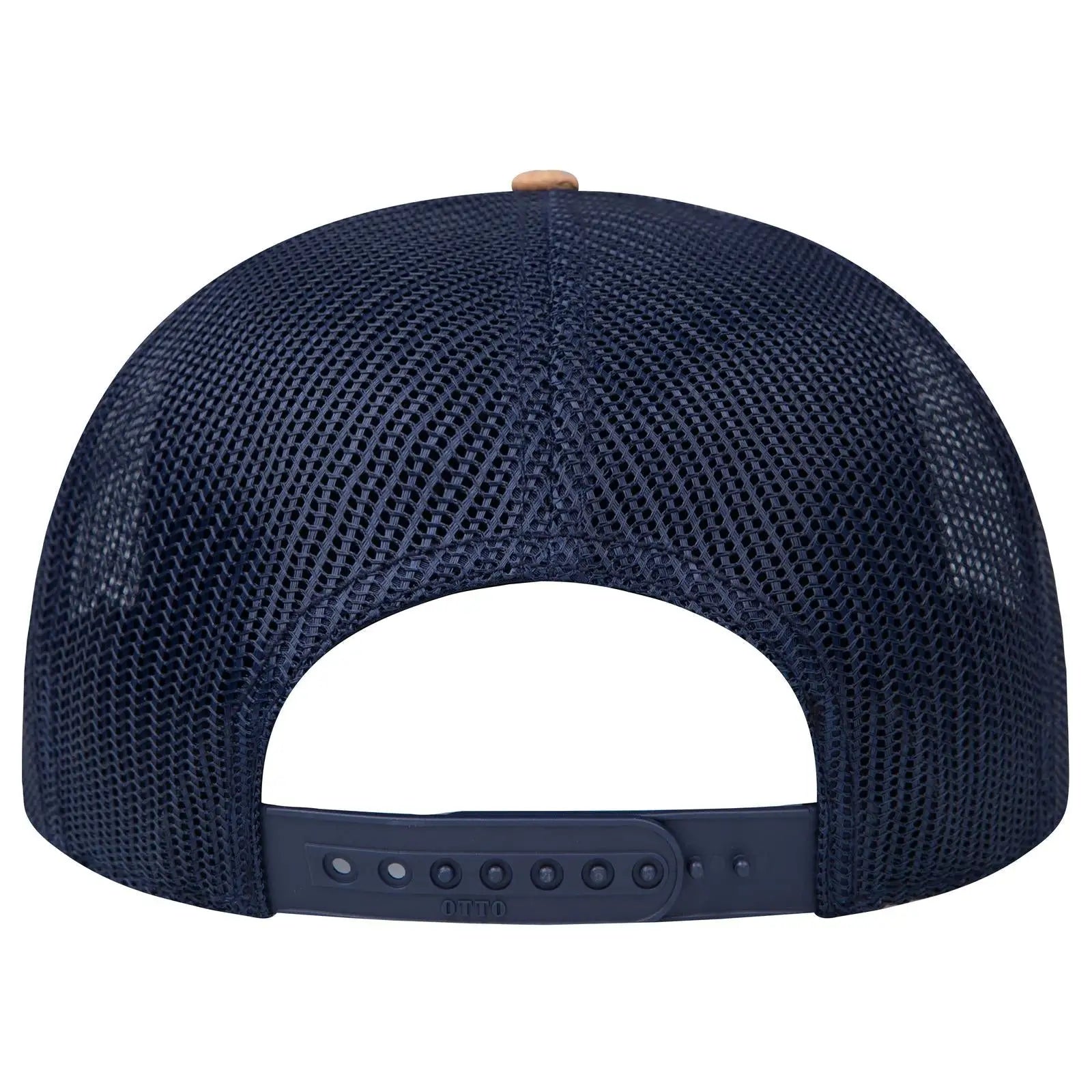 OTTO 141-1070 ’OTTO Snap’ 6 Panel Pro Style Mesh Back Trucker Snapback Cap - Cork/Nvy - Cork/Nvy / 6 1/2’’ - 7 5/8’’