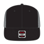 OTTO 141-1070 ’OTTO Snap’ 6 Panel Pro Style Mesh Back Trucker Snapback Cap - Blk/Blk/Ch.Gry - Blk/Blk/Ch.Gry / 6 1/2’’