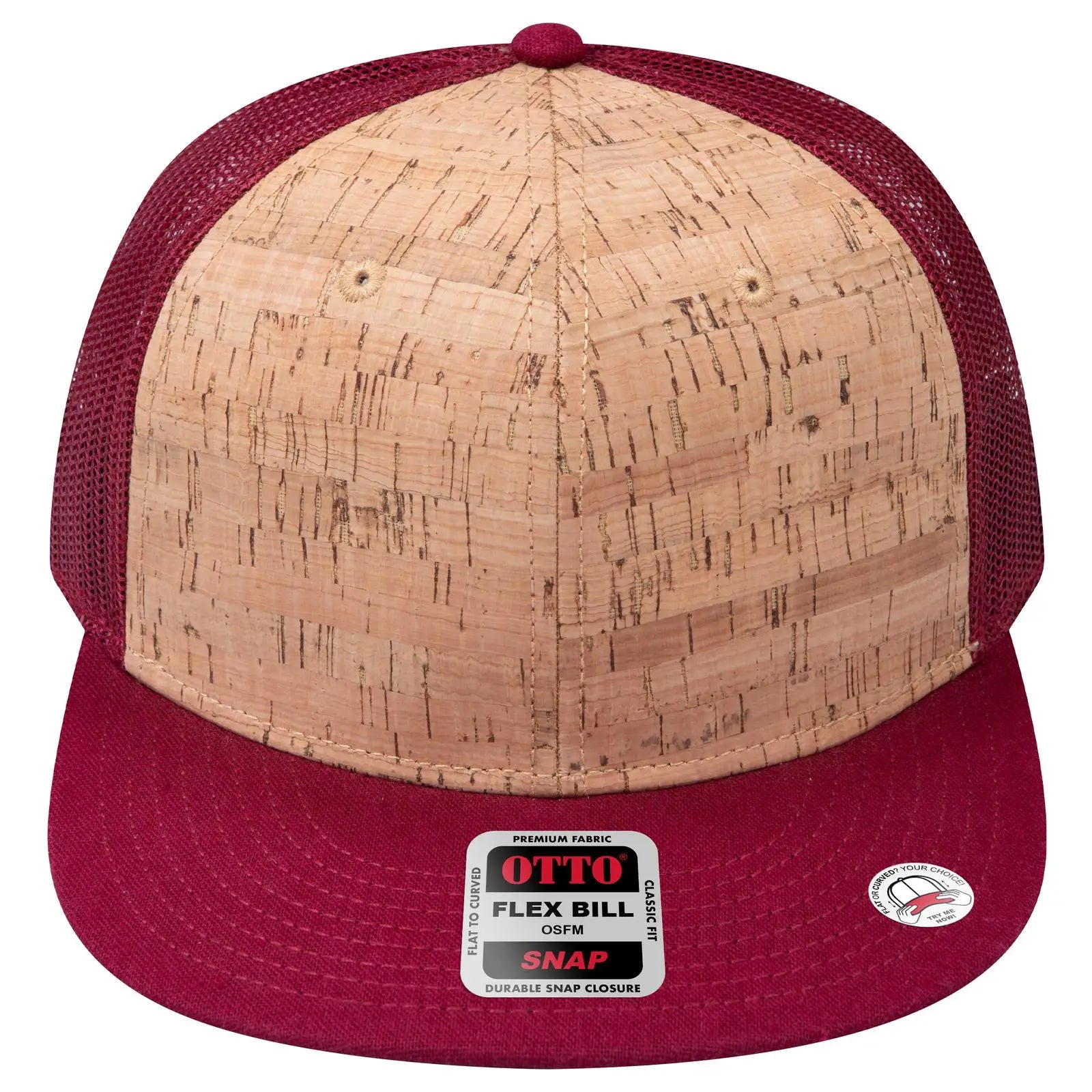 OTTO 141-1070 ’OTTO Snap’ 6 Panel Pro Style Mesh Back Trucker Snapback Cap - Bg Mrn/Crk/Bg Mrn - Bg Mrn/Crk/Bg Mrn / 6