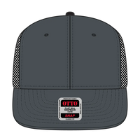 OTTO 141-1070 ’OTTO Snap’ 6 Panel Pro Style Mesh Back Trucker Snapback Cap - Ch.Gry/Ch.Gry/Blk - Ch.Gry/Ch.Gry/Blk / 6