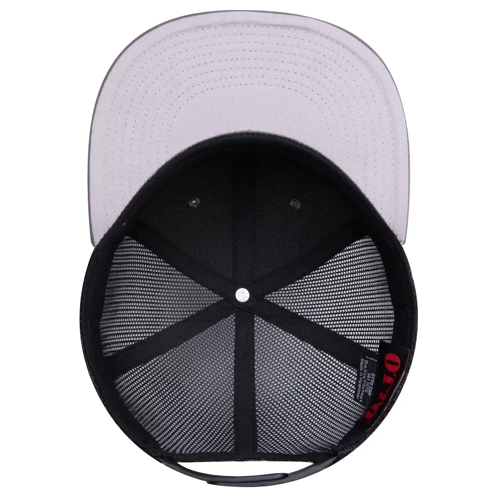 OTTO 141-1070 ’OTTO Snap’ 6 Panel Pro Style Mesh Back Trucker Snapback Cap - Ch.Gry/Ch.Gry/Blk - Ch.Gry/Ch.Gry/Blk / 6