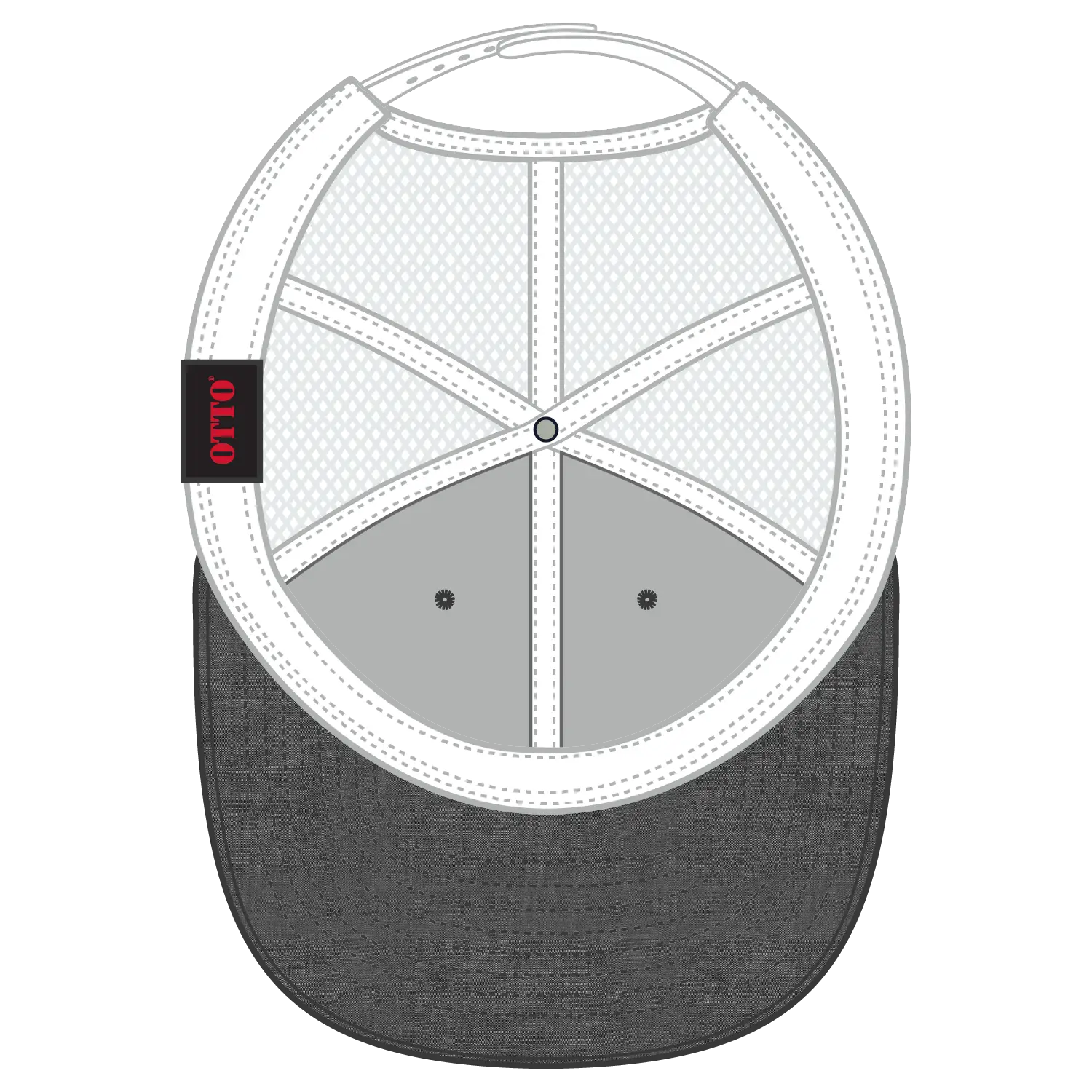 OTTO 141-1070 ’OTTO Snap’ 6 Panel Pro Style Mesh Back Trucker Snapback Cap - Blk/Wht - Blk/Wht / 6 1/2’’ - 7 5/8’’