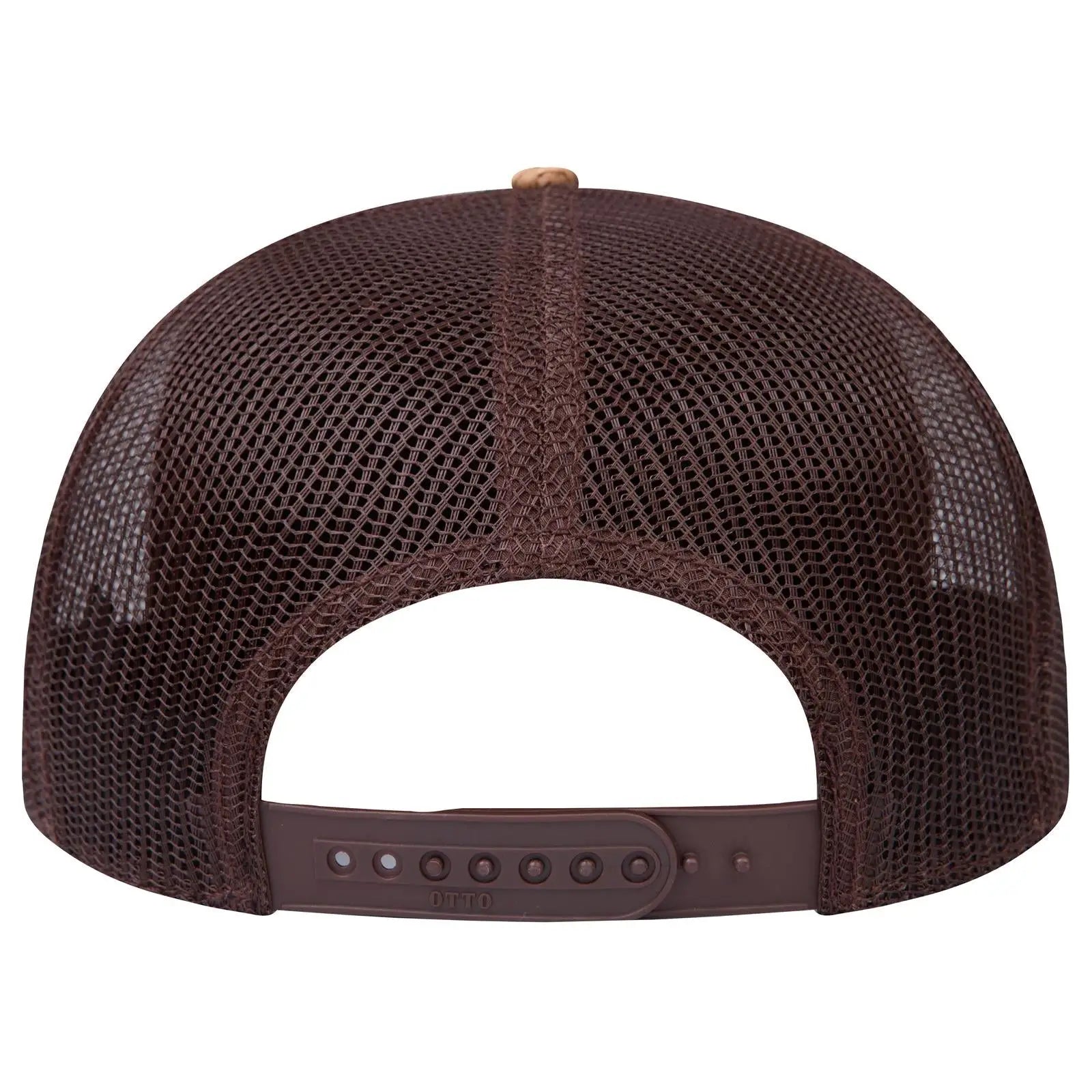 OTTO 141-1070 ’OTTO Snap’ 6 Panel Pro Style Mesh Back Trucker Snapback Cap - Cork/Brn - Cork/Brn / 6 1/2’’ - 7 5/8’’