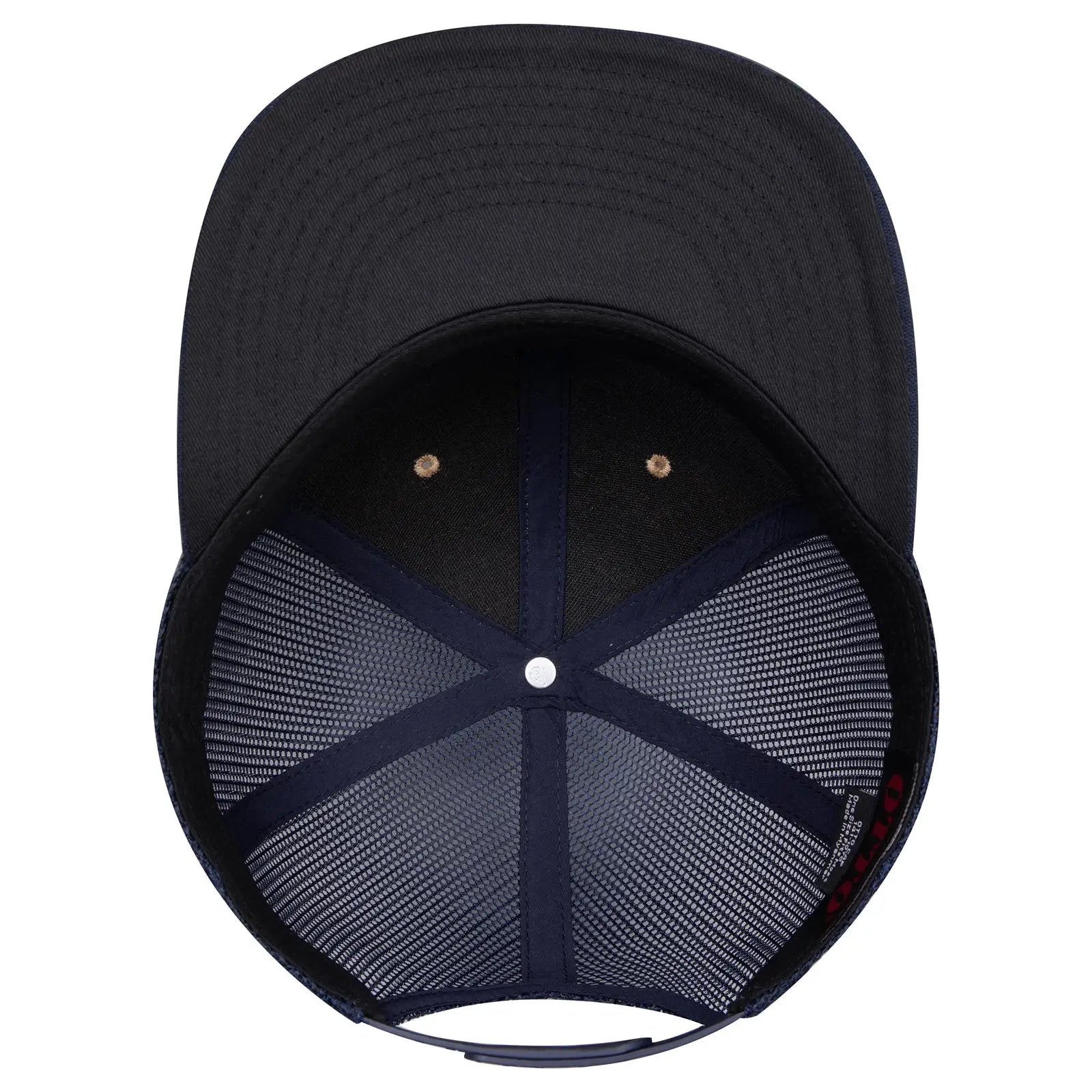 OTTO 141-1070 ’OTTO Snap’ 6 Panel Pro Style Mesh Back Trucker Snapback Cap - Nvy/Cork/Nvy - Nvy/Cork/Nvy / 6 1/2’’ - 7