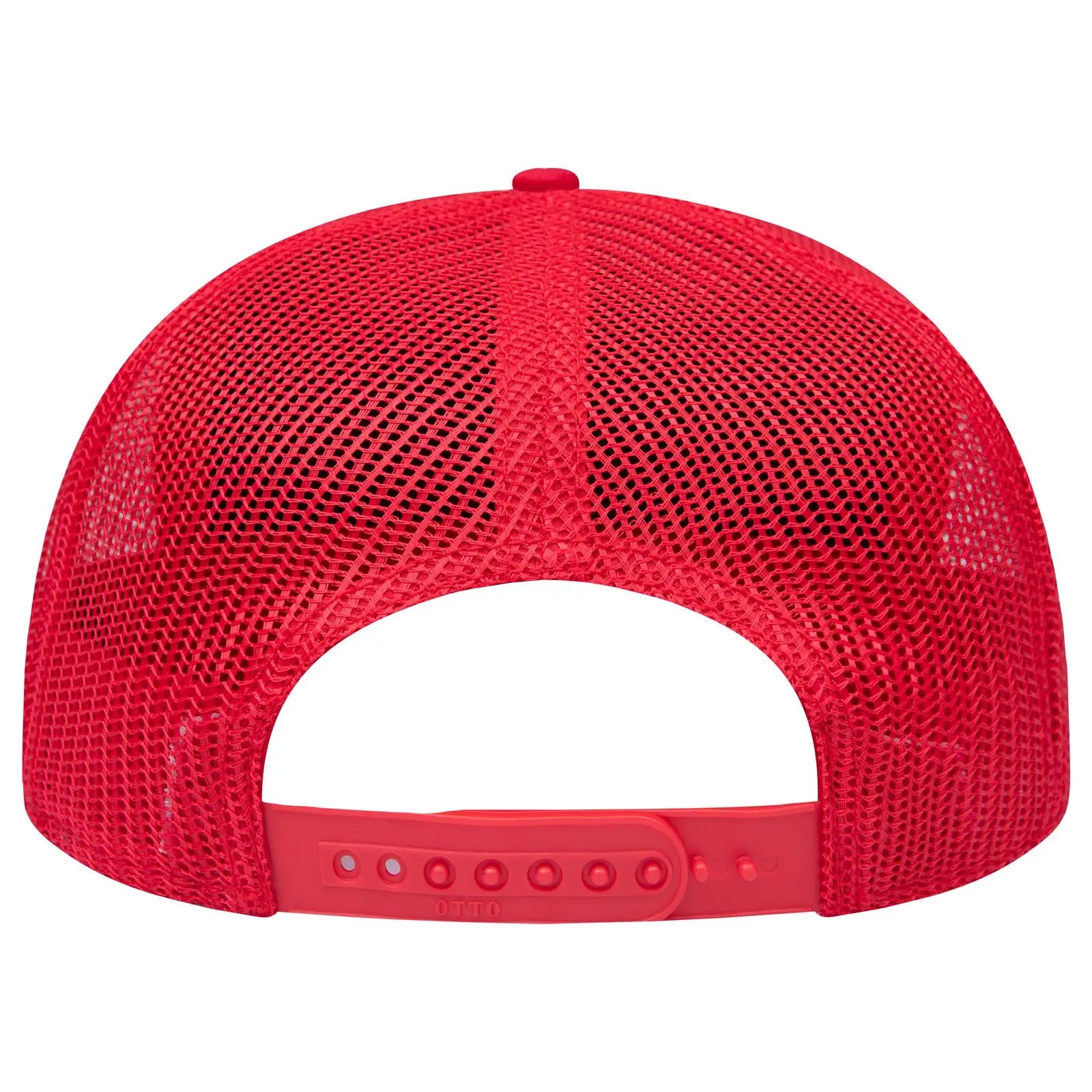 OTTO 141-1070 ’OTTO Snap’ 6 Panel Pro Style Mesh Back Trucker Snapback Cap - Red - Red / 6 1/2’’ - 7 5/8’’