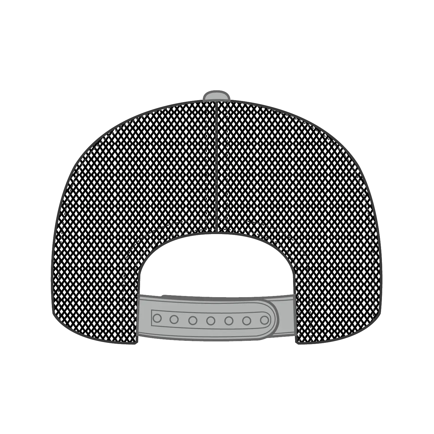 OTTO 141-1070 ’OTTO Snap’ 6 Panel Pro Style Mesh Back Trucker Snapback Cap - Gry/Blk/Blk - Gry/Blk/Blk / 6 1/2’’ - 7